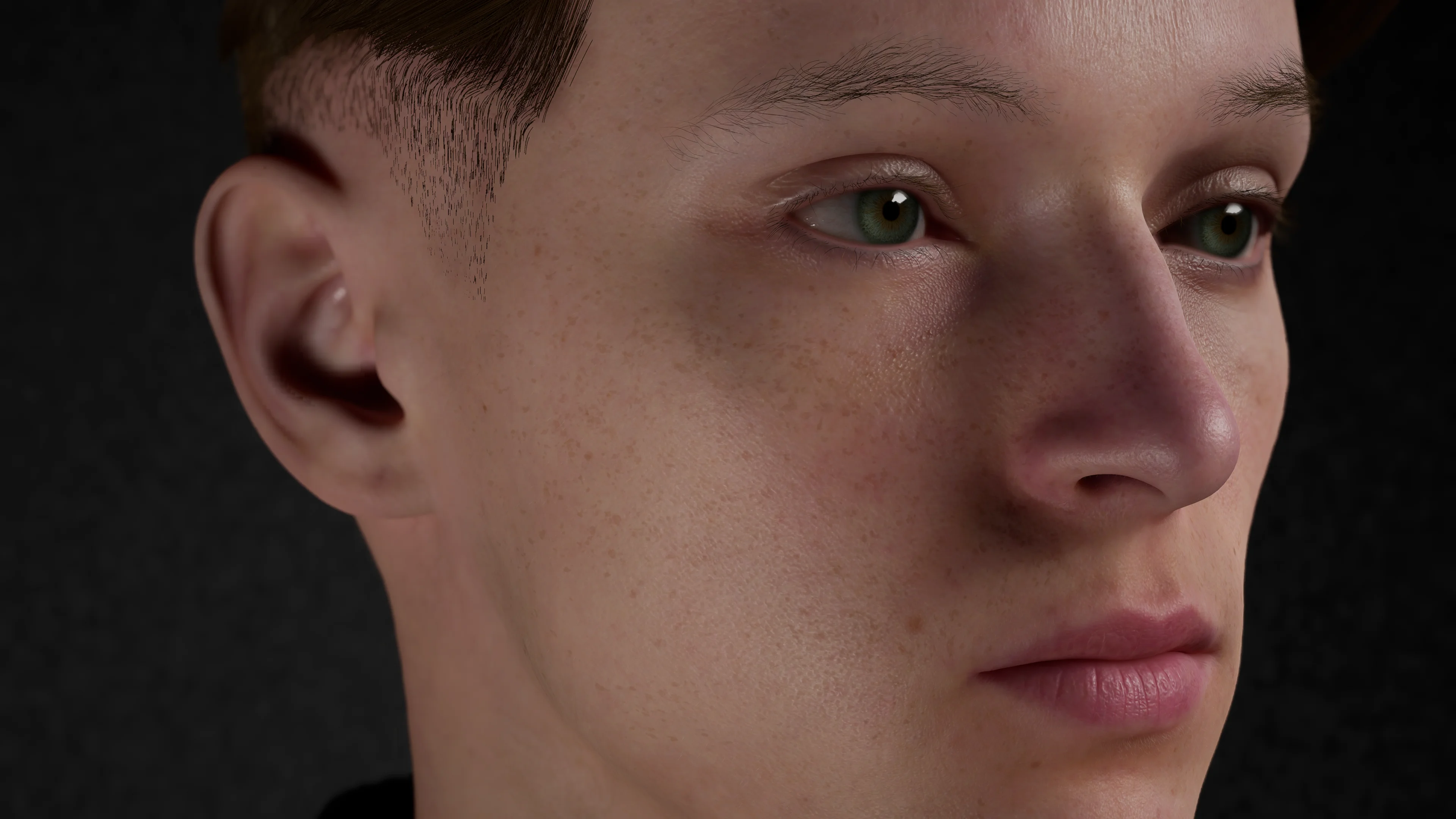 Render detailu tváre.